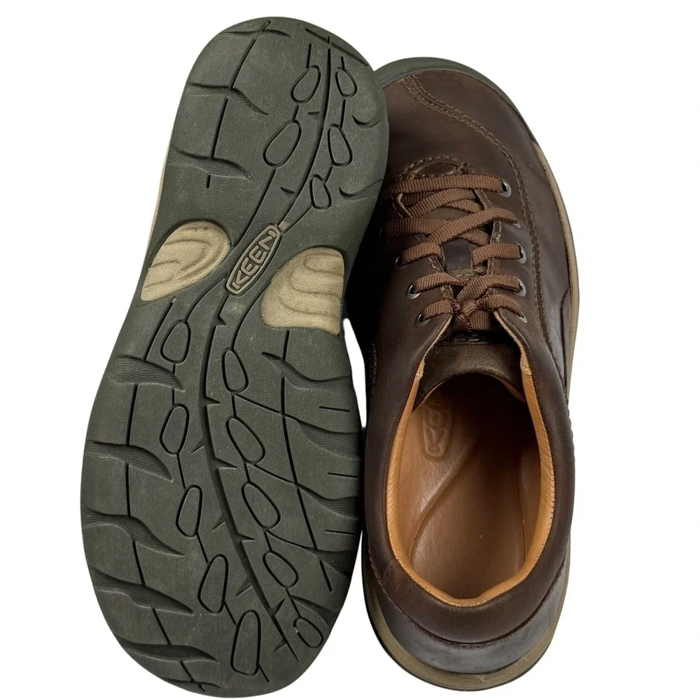 Keen Presidio Dark Earth Brown Leather Walking Shoes Womens 6